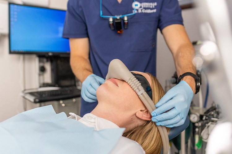 Child receiving sedation dentistry treatment