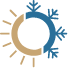 Animated sun and snowflake representing hot and cold sensitivity