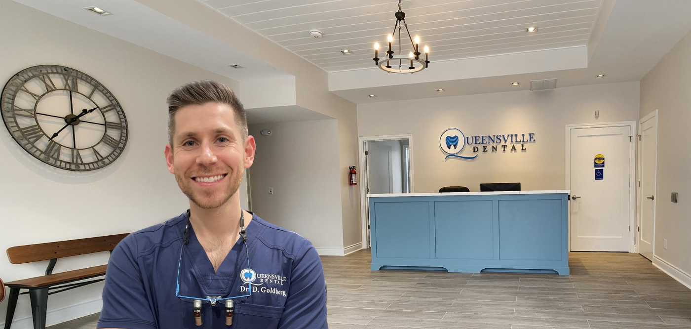 Man and woman sharing healthy smiles after visiting their dentist in East Gwillimbury Ontario