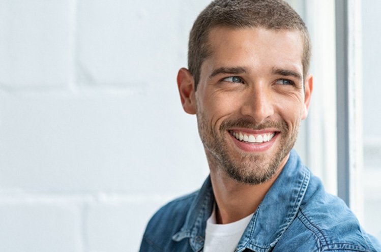 man smiling with veneers in East Gwillimbury